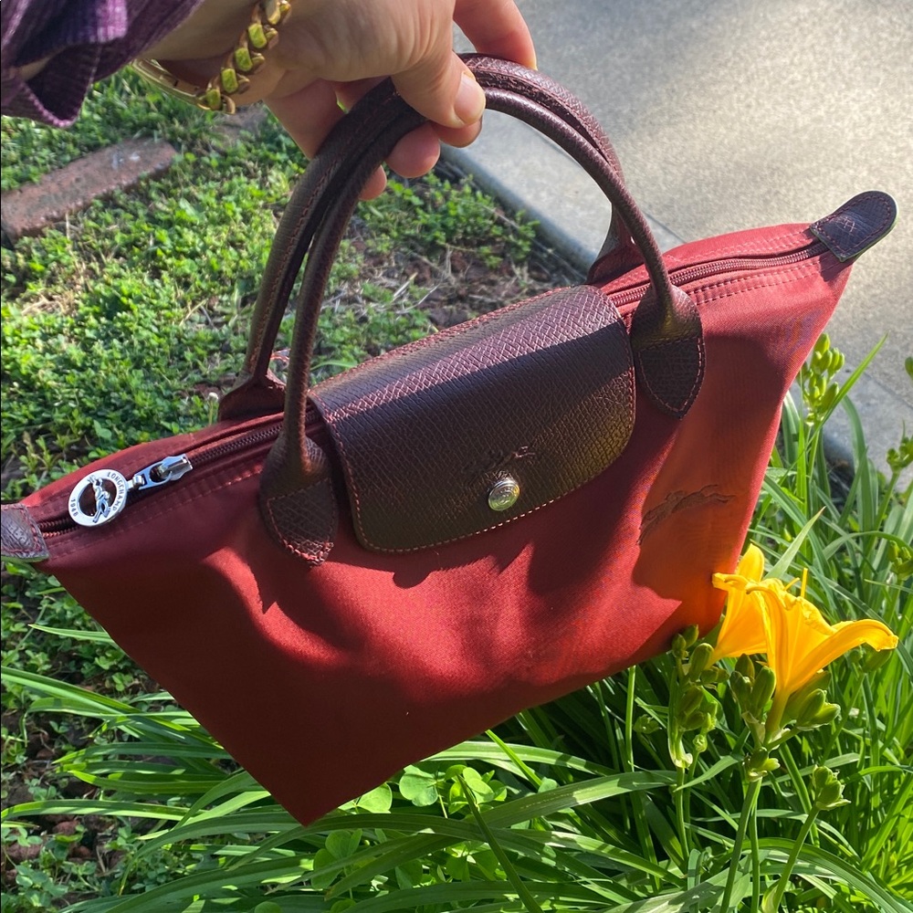 ❤️Authentic Longchamp Tote in Deep Burgundy with Brown Trim❤️ - Picture 17 of 17